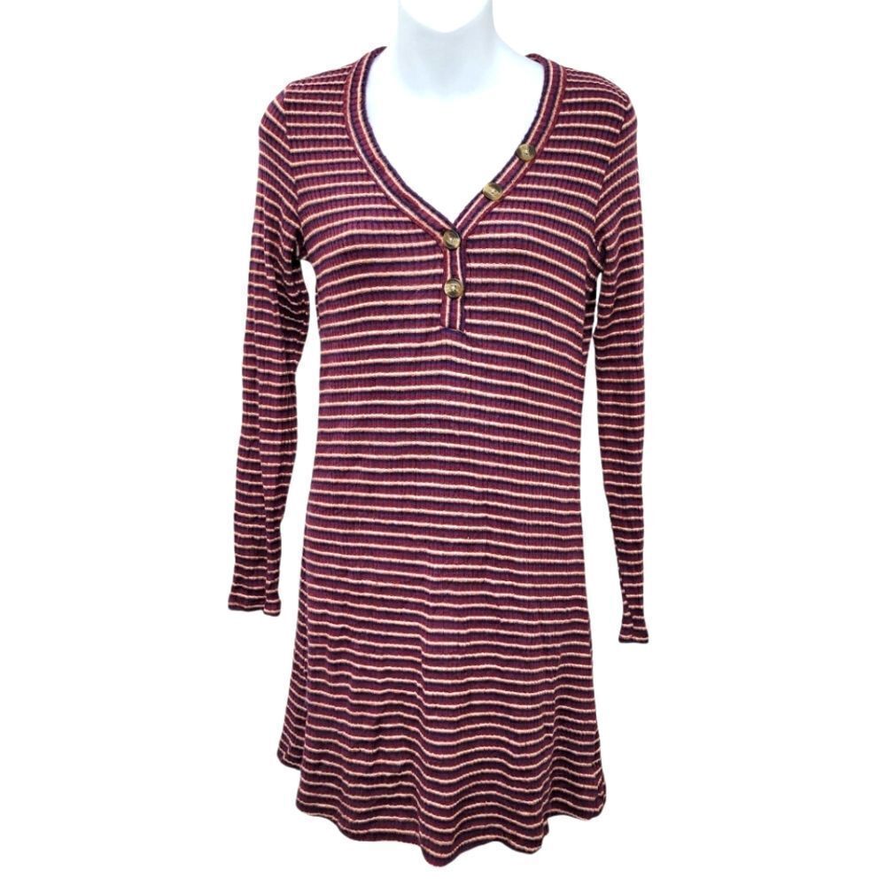 2/$20 American Eagle Outfitters Burgundy Red & White One Piece Dress Size: Small